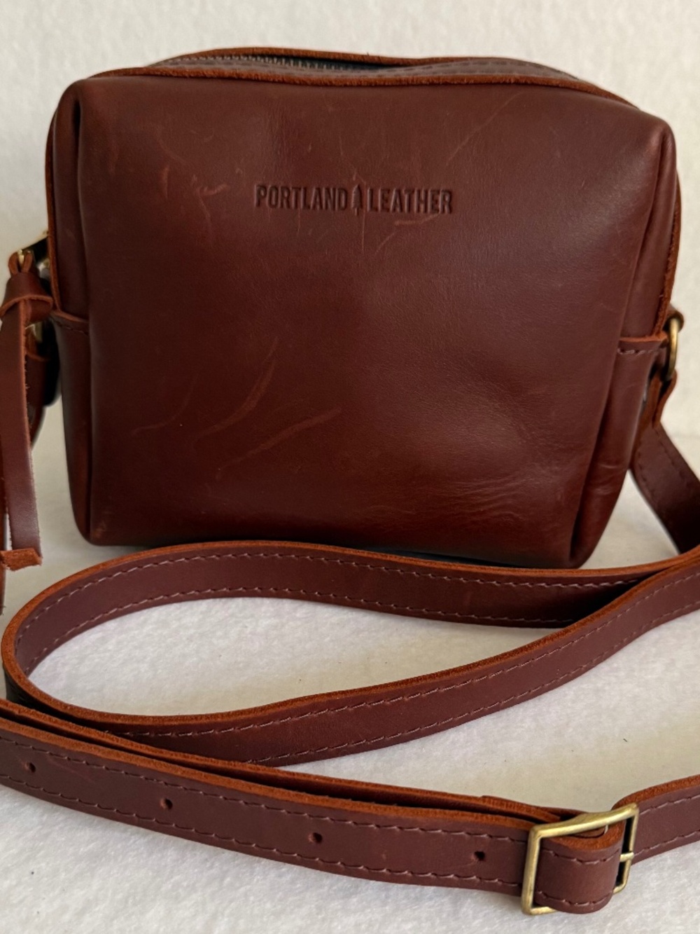 Portland Leather Goods PLG Mesa Mini Crossbody in Cognac GUC